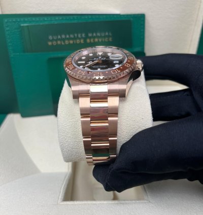 Rolex Gmt-master Ii 40mm 18k Rose Gold Rootbeer Oyster Bracelet 126715chnr