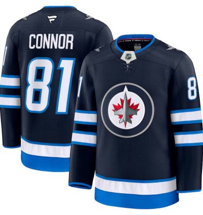 Winnipeg Jets 81 Kyle Connor Home Premium Jersey Navy