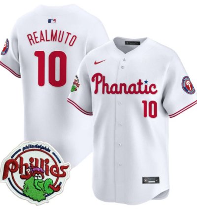Jtrealmuto Jersey 10 Phillies Phanatic Patch Vapor Premier Limited Stitched White
