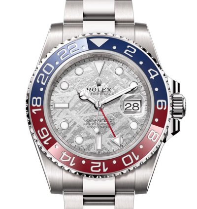 Rolex Gmt-master Ii 40mm Ceramic Pepsi Bezel 18k White Gold Meteorite Dial
