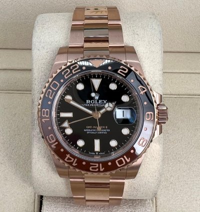Rolex Gmt-master Ii 40mm Everose Gold Black Dial 126715chnr