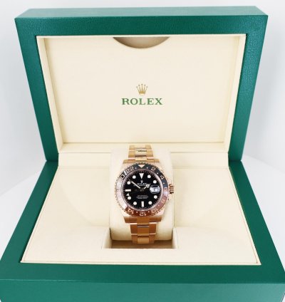 Rolex Gmt-master Ii 40mm Everose Gold Black Dial 126715chnr