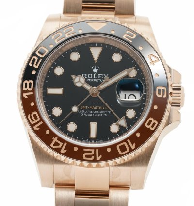 Rolex Gmt-master Ii 40mm Rootbeer 18k Rose Gold And Ceramic Bezel
