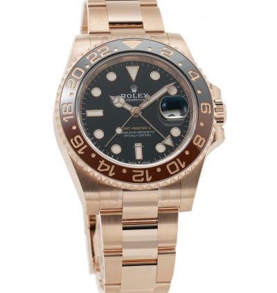 Rolex Gmt-master Ii 40mm Rootbeer 18k Rose Gold And Ceramic Bezel