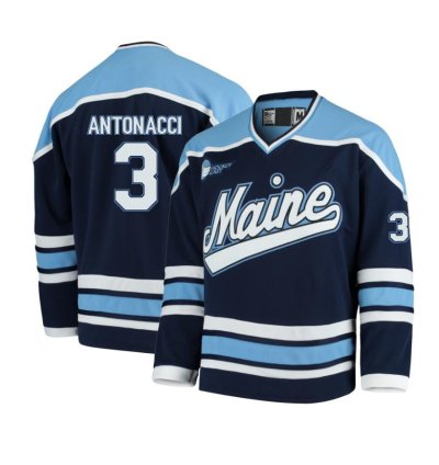 Maine Black Bears 3 Luke Antonacci Navy Hockey Jersey