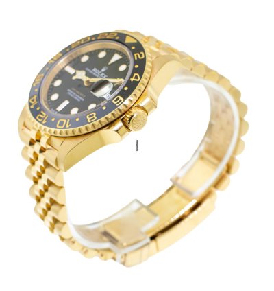 Rolex Gmt-master Ii 40mm Yellow Gold Black Dial Black Grey Bezel 126718grnr