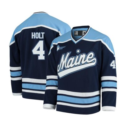 Maine Black Bears 4 Brandon Holt Navy Hockey Jersey