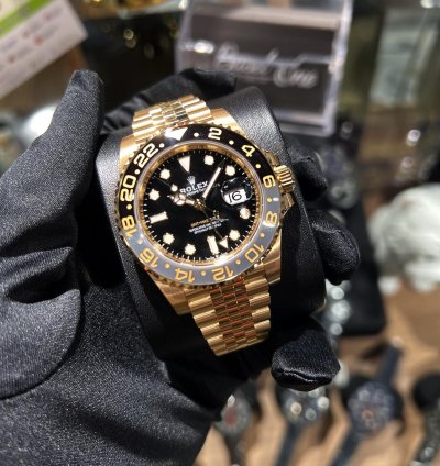 Rolex Gmt-master Ii Basel One 126718grnr Gmt-master Ii Black Dial Yellow Gold 40mm