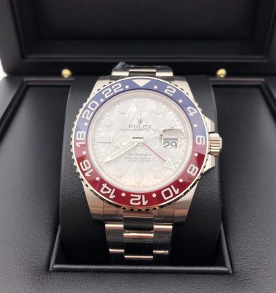 Rolex Gmt-master Ii Basel One 126719blro Gmt-master Ii White Gold Pepsi Meteorite 40mm