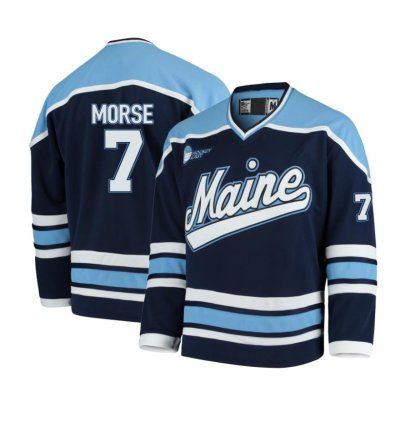 Maine Black Bears 7 Brian Morse Navy Hockey Jersey