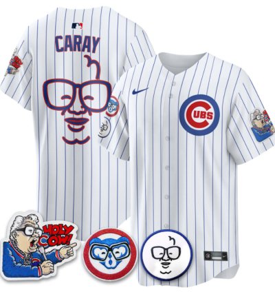 Harry Caray Jersey Chicago Cubs Harry Caray Holy Cow Patch Premier Limited Stitched White
