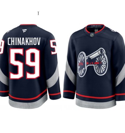 Mens Yegor Chinakhov Jersey 59 Columbus Blue Jackets 2025 Stadium Series