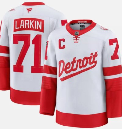 Mens Dylan Larkin Jersey 71 Detroit Red Wings White 2025 Stadium Stitched