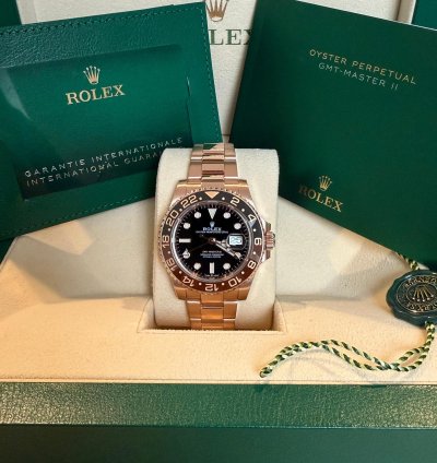 Rolex Gmt-master Ii Gmt-masterii 40mm 126715chnr Everose Gold Oyster Black Dial Unworn Complete 2024
