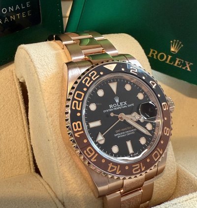 Rolex Gmt-master Ii Gmt-masterii 40mm 126715chnr Everose Gold Oyster Black Dial Unworn Complete 2024