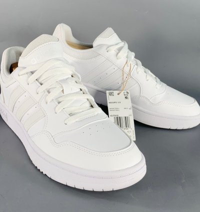Adidas White Leather Lace-up Sneakers