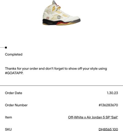 Off White Air Jordan 5 Sail