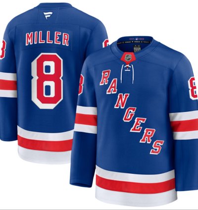 Mens Jt Miller Jersey 8 New York Rangers All Stitched Blue
