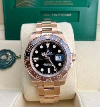Rolex Gmt-master Ii In Stock 2024 Gmt-master Ii Rootbeer 126715chnr 18k Everose Gold Oyster Bracelet