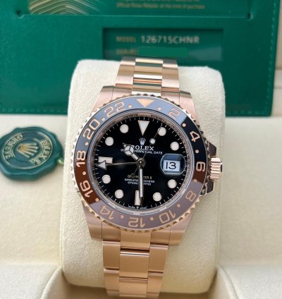 Rolex Gmt-master Ii In Stock 2024 Gmt-master Ii Rootbeer 126715chnr 18k Everose Gold Oyster Bracelet