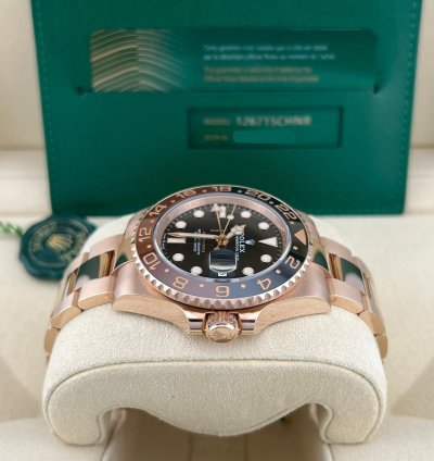 Rolex Gmt-master Ii In Stock 2024 Gmt-master Ii Rootbeer 126715chnr 18k Everose Gold Oyster Bracelet