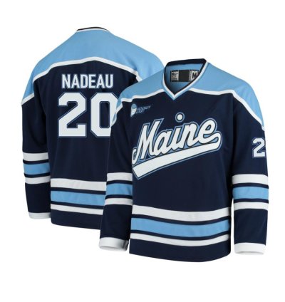 Maine Black Bears 20 Josh Nadeau Navy Hockey Jersey
