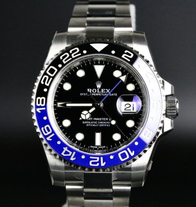 Rolex Gmt-master Ii Khanjar Unworn Full Sticker Gmt-master Ii Batman With Papers