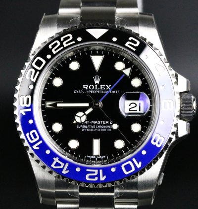 Rolex Gmt-master Ii Khanjar Unworn Full Sticker Gmt-master Ii Batman With Papers