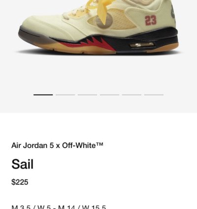 Off White Jordan 5 Retro Sail