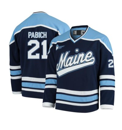 Maine Black Bears 21 Reid Pabich Navy Hockey Jersey