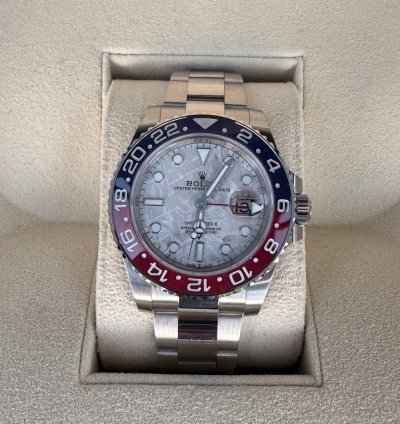 Rolex Gmt-master Ii Like New 2024 Superman Full Set Meteorite White Gold
