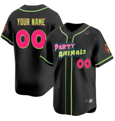 Custom Party Animals Black Jersey Name And Number All Stitched