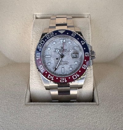 Rolex Gmt-master Ii Like New 2024 Superman Full Set Meteorite White Gold