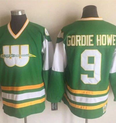 Mens Vintage Gordie Howe Jersey 9 New England Hartford Whalers
