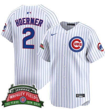 Nico Hoerner Jersey 2 Chicago Cubs Wrigley Field Style Vapor Premier Limited Stitched Pinstripe