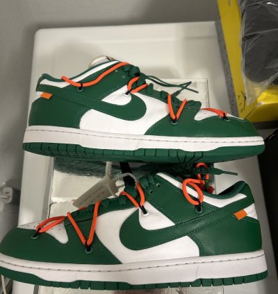 Off White Nike Dunk Low Pine Green - Og All Sz 11 Worn 1x