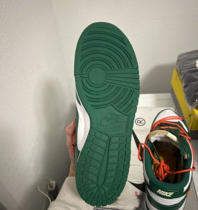Off White Nike Dunk Low Pine Green - Og All Sz 11 Worn 1x