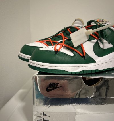 Off White Nike Dunk Low Pine Green - Og All Sz 11 Worn 1x