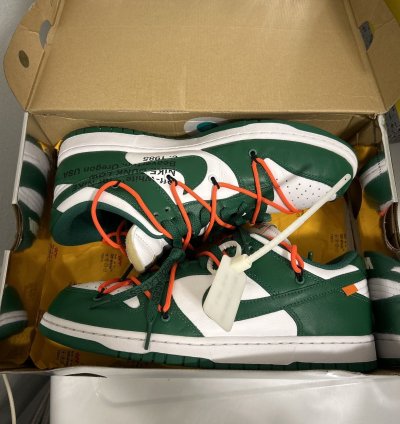 Off White Nike Dunk Low Pine Green - Og All Sz 11 Worn 1x