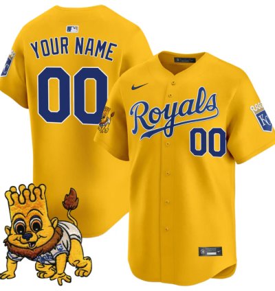 Custom Kansas City Royals Jersey Sluggerrr Patch Vapor Premier Limited Stitched