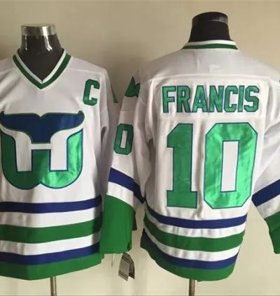 Mens Vintage Ron Francis Jersey 10 Hartford Whalers Stitched White