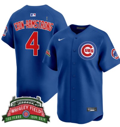 Pete Crow-armstrong Jersey 4 Chicago Cubs Wrigley Field Style Premier Limited Stitched Royal