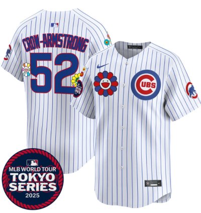 Pete Crow-armstrong Jersey 52 Chicago Cubs Tokyo Series 2025 Vapor Limited Stitched Pinstripe