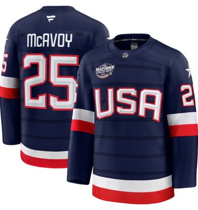 Mens Charlie Mcavoy Jersey 25 Usa Navy 2025 4 Nations Face-off All Stitched