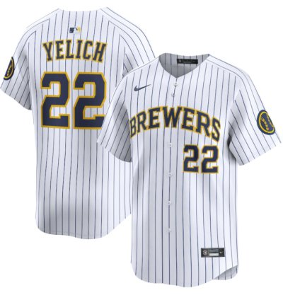 Christian Yelich 22 Milwaukee Brewers Alternate Limited Men Jersey - White