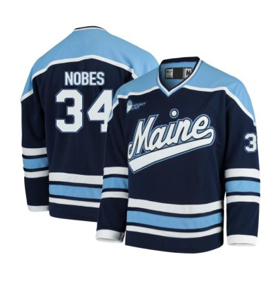 Maine Black Bears 34 Bodie Nobes Navy Hockey Jersey