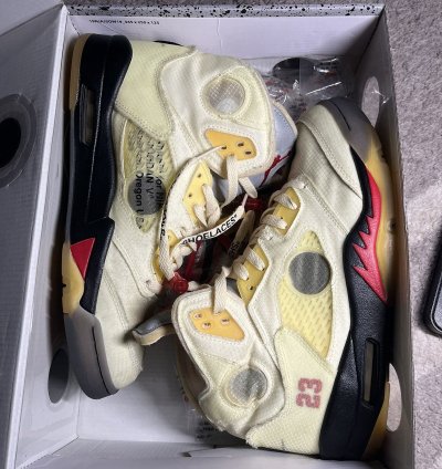 Off-white Air Jordan 5 Sp Sail Fire Red Vnds