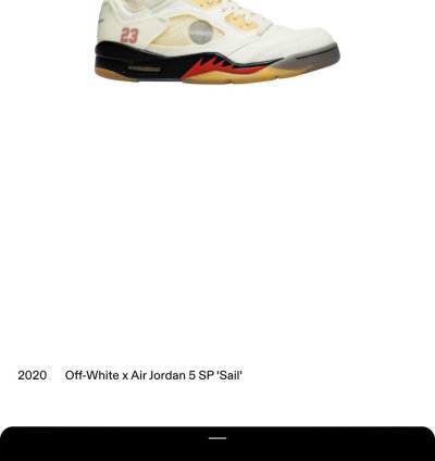 Off-white Air Jordan 5 Sp Sail Fire Red Vnds
