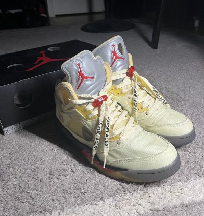 Off-white Air Jordan 5 Sp Sail Fire Red Vnds
