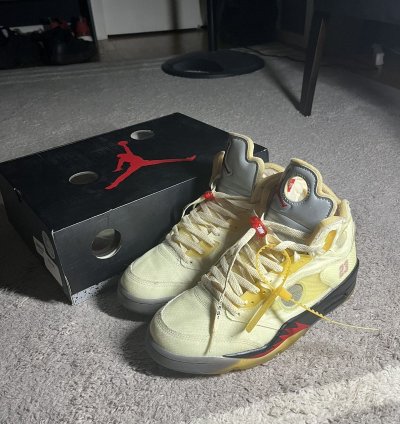 Off-white Air Jordan 5 Sp Sail Fire Red Vnds